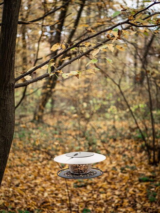 Krmitko Birdyfeed Round, Stone gray