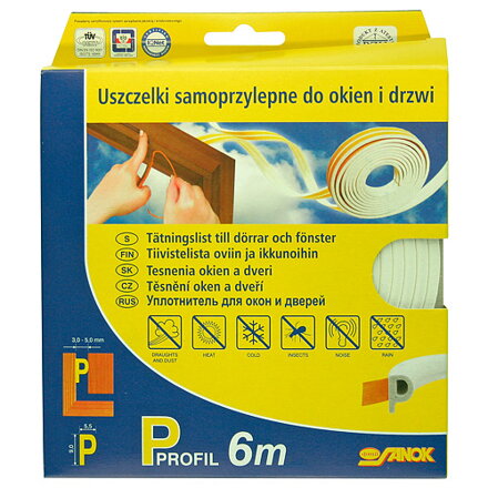 Tesnenie Stomil SD-40CX/6-0 • E, 9x4 mm, 6 m, biele