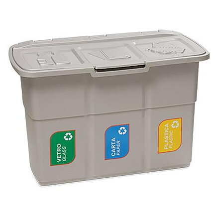 Kos DEAhome ECOPAT 3x 25 lit, sivý, na recykláciu odpadu