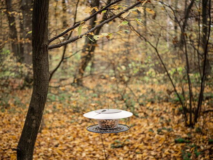 Krmitko Birdyfeed Round, Stone gray
