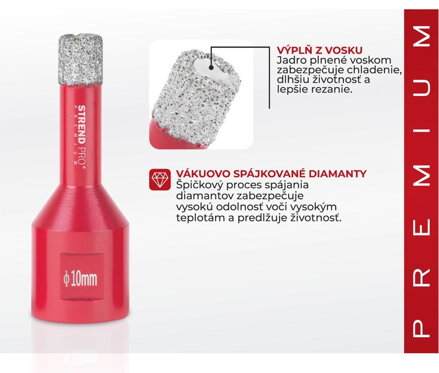 Vyrezavac STREND PRO DCB11, 10 mm, M14, HD, diamant