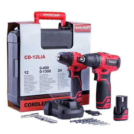 Skrutkovac Worcraft CD-12LiA 1.5ah, 2x bateria