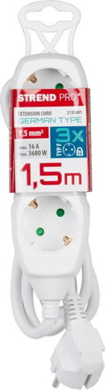Kabel Strend Pro GER DG-803B 01,50 m, predlžovací, 3 zásuvky
