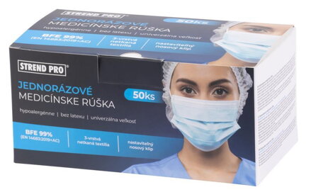 Rúško Safetyco M698, zdravotnícke, 3 vrstvové, bal. 50 ks, medical