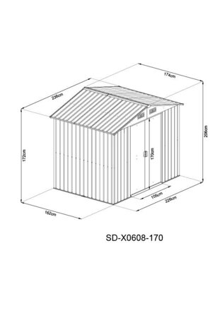 Domček Strend Pro, záhradný, plech, antracit, 236x174x206 cm Domček Strend Pro, záhradný, plech, antracit, 236x174x206 cm