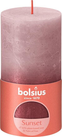 Sviečka bolsius Rustic Sunset Ash Rose+ Red, 130/68 mm