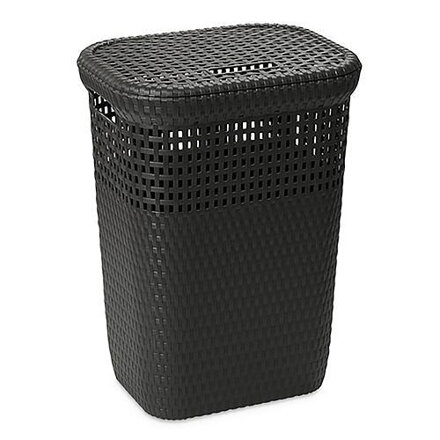 Kos DEAhome Rattan Linen 60 lit, antracitový, na prádlo