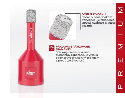 Vyrezavac STREND PRO DCB11, 08 mm, M14, HD, diamant
