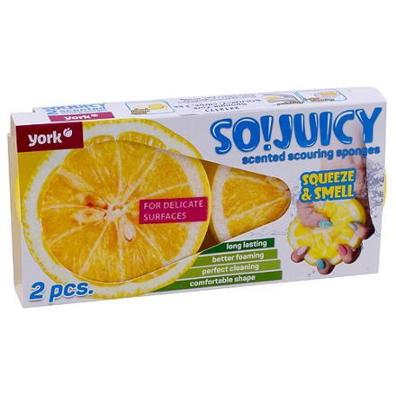 Hubka York SO!JUICY, citrus, špongia na riad, 2 ks