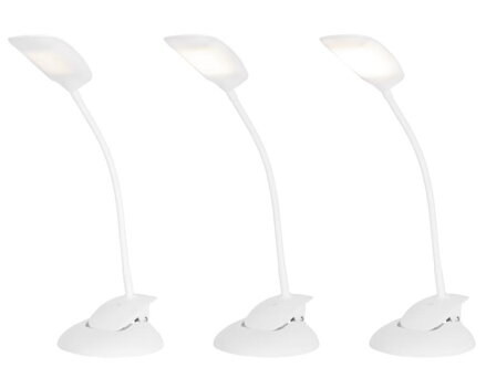 Lampa LED, stolná, stmievateľná, 2v1, biela, podstavec aj kryt, 3 farebné kryty, 5 W, 4000 K