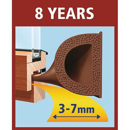 Tesnenie tesa® MALL® profil D, 9 mm, hnedé, 100 m