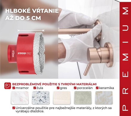 Vyrezavac STREND PRO DCB11, 72 mm, M14, diamant