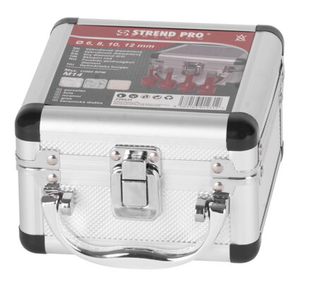 Sada vyrezávačov STREND PRO PREMIUM, DCB11S2, 6-8-10-12 mm, M14, diamant, korunky, profesional