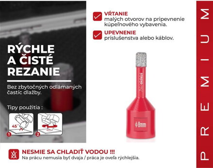Vyrezavac STREND PRO DCB11, 08 mm, M14, HD, diamant
